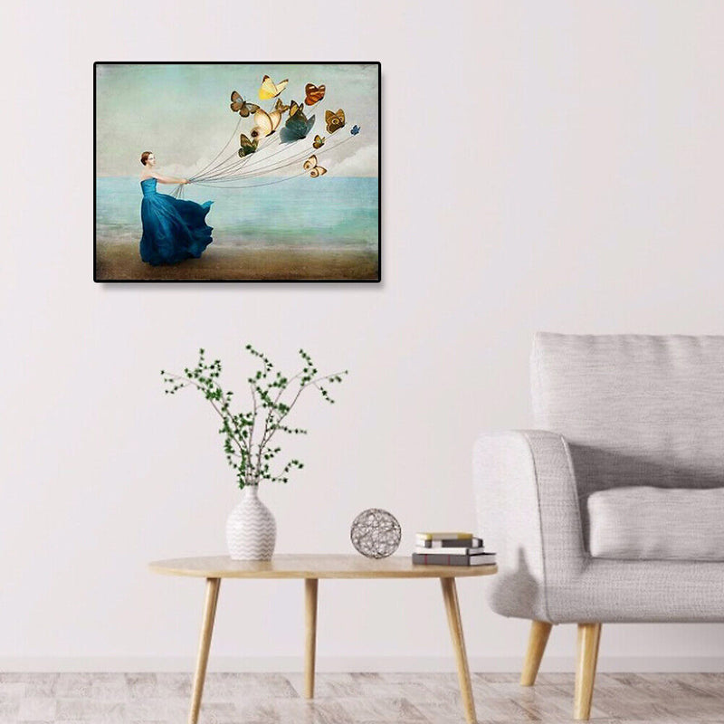 Painting By Number Kit Butterfly Girl Handpainted Drawing DIY Oil Wall Art