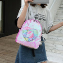 Preppy School Bags Women Sequins Heart Horse Decor Backpacks Glitter Rucksack