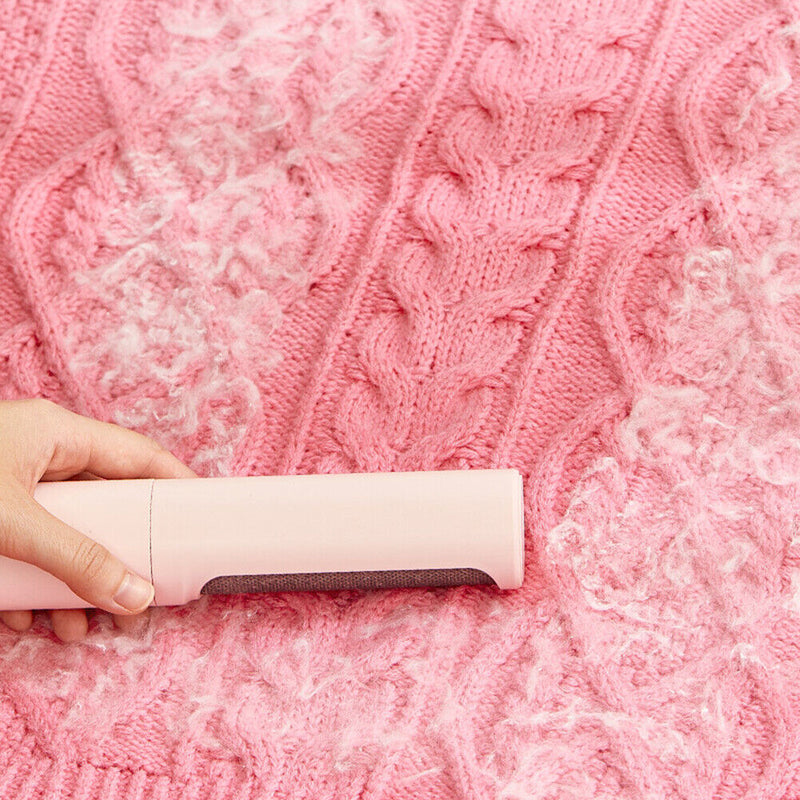 Hair Remover Lint Roller Fur Clothes Cleaning Sticky Dust Brush (Pink) Newly