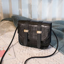Fashion Women Shoulder Bag PU Ladies Small Square Messenger Pouch (Black)