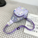 Children Cute Cartoon Print Nylon Chest Bags Mini Crossbody Bags (Purple)