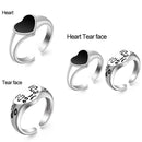 Color Charm Creative Tiny Jewelry Gift Heart Finger chain Tears Expression Ring