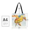 FuMeiJiaJiaJu Shopping Bag, Motif: Sea Turtle, Printed, Casual, Large,