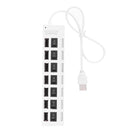7 Ports High Speed USB 2.0 Hub Splitter w/ON/OFF Switch for Laptop (White)
