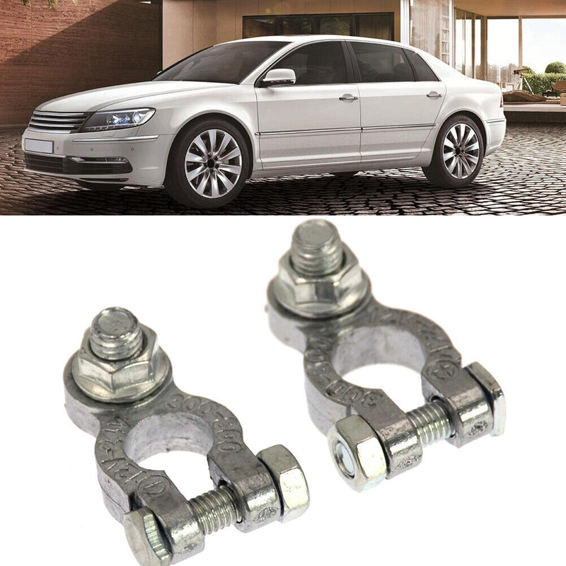 Tin Plated Brass Battery Terminals Connectors Positive + Negative 12V Universal