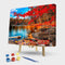 Handmade Canvas DIY Painting By Numbers Maple by Lake Kit Oil Drawing Ornaments