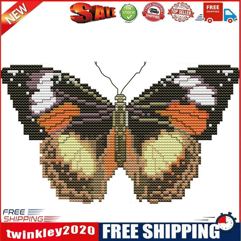 14CT Stamped Cotton Thread Picture Butterfly Cross Stitch Needlework (D725)