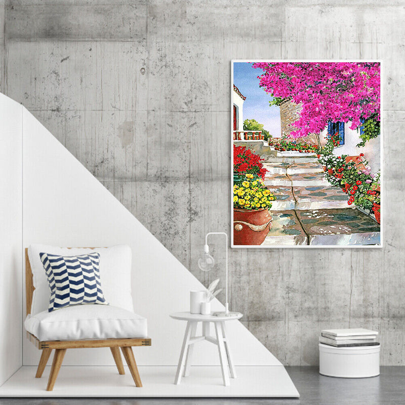 Yard Corner Oil Paint By Numbers Kit DIY Drawing Picture for Adults Home Decor