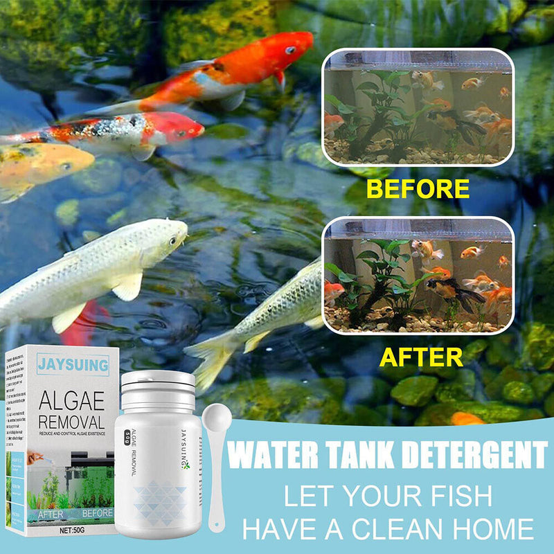 50g Aquarium Algae Repellent Agent Fish Tank Pond Moss Remover with Spoon Newly
