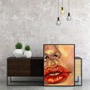 DIY Oil Paint by Numbers Red Lips Acrylic Drawing Coloring Picture Unique Gif