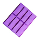 Silicone Purple 8-Cavity Rectangle Cake Mold BakingTray Mould T4C5 Ice Y8I1