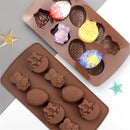8 Patterns Cookie Mould Baking Tools Chocolate Cake Mold Easter Silicone Mold