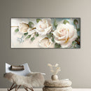 White Rose Oil Paint By Numbers Kits DIY Handpainted on Canvas Wall Art