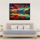 Painting By Numbers Kit DIY Red Cloud Canvas Oil Wall Art Picture Gift Orname