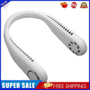 Leafless Silent Air Cooling Hanging Neck Fan for Sports Travel (White)