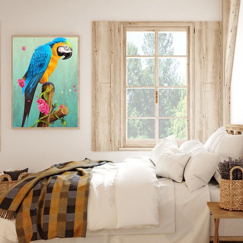 Parrot Oil Paint By Numbers DIY Acrylic Painting Wall Art Picture Craft Decor