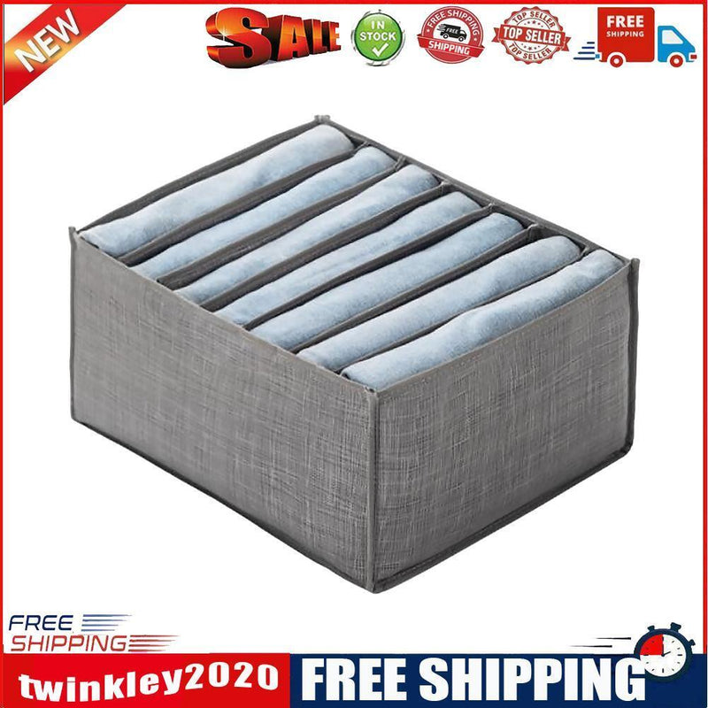 Wardrobe Clothes Organizer Jeans Compartment Storage Box (7 Grids Large)