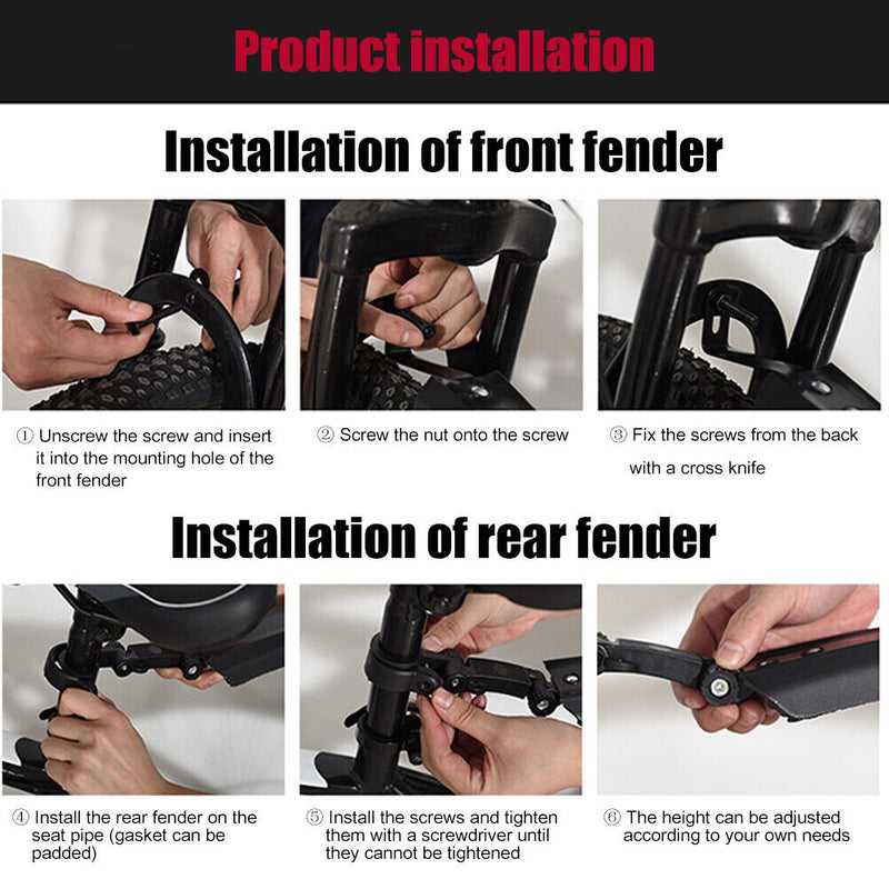 2pcs Mountain Bike Mudguard Wings Set Front Rear Wheel Bicycle Fenders Newly