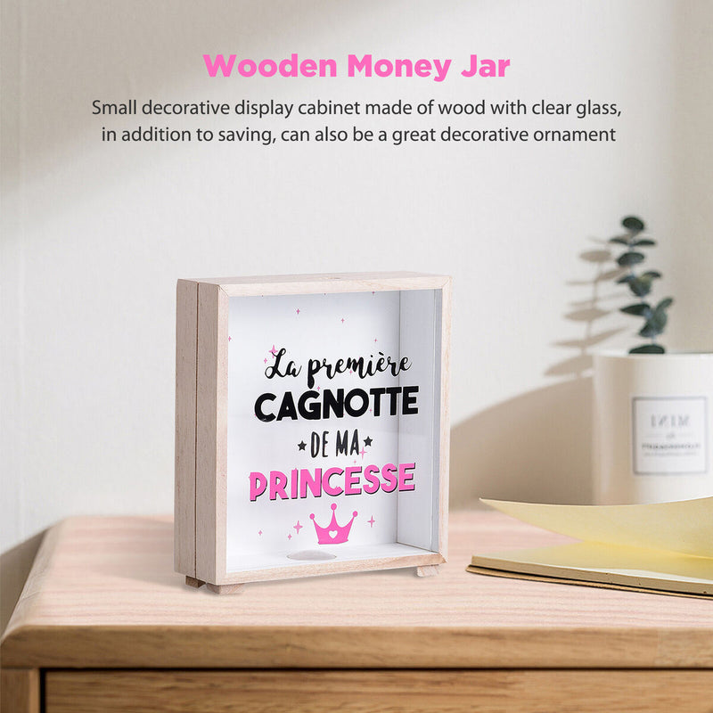 Fund Bank - Decorative Shadow Box Wooden Frame Display Case Money Piggy Bank