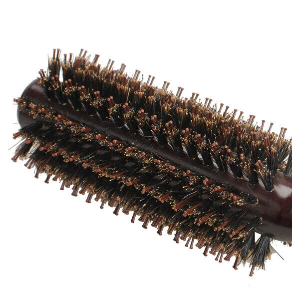 Curly Hair Comb Radial Brush Wooden Handle Bristle Anti-Static Hairstyle LS4G