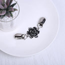 Flower Pattern Duck Clip Clasps Cardigan Clip Shawl Brooch Sweater Clips