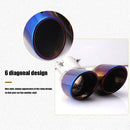 Stainless Steel Car Bent Dual Exhaust Tip 3 inch ID Inlet Rolled Edge Slant C