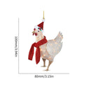 Chicken with Scarf Chicken Family Sign Christmas Tree Hanging Pendant (02)