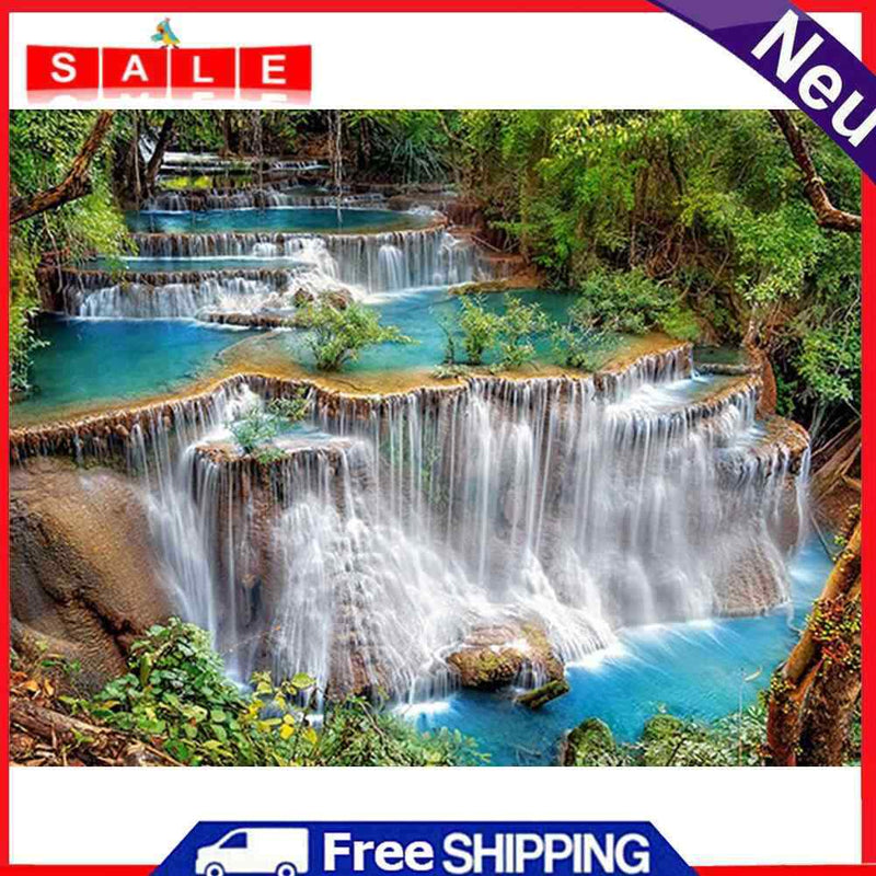 5D Full Square Diamond Painting DIY Waterfall Cross Stitch Christmas Needlework