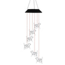 Yard Wind Chime Hummingbirds Patio Crystal Dog LED Solar Chime Discolored