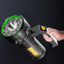 Black Lamp LED Rechargeable Hand Torch Flashlight Camping Lights Work Light