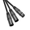 3Pin XLR Female to Dual XLR Male Y Splitter Cable for Microphone Mixer Amplifier