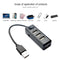 Portable USB HUB Splitter with Switcher 4 USB 2.0 Extension Adapter (Black)