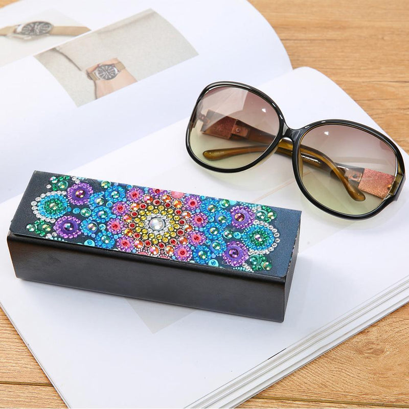 DIY Diamond Painting Leather Eye Glasses Box Travel Sunglasses Storage Case
