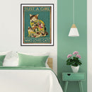 Flower Cat Cross Stitch Kit 11CT Stamped Full Embroidery Canvas Home Wall Dec