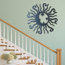 Wall Art Sun Moon Stars Decor Metal Sculpture for Indoor Outdoor (Black) Newly