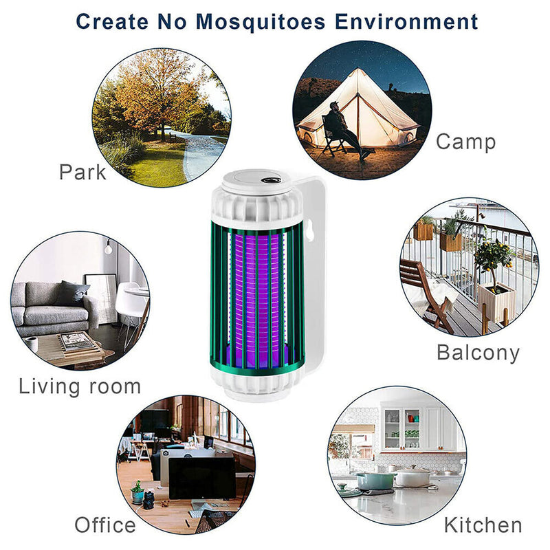 Portable Mosquito Killer Lamp Pest Bug Insect Repellent Light (White Green)