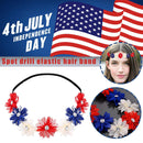 Red White Blue Flower Crown Crystal Headband Hairband Day For Independence I2T7