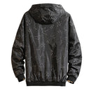 Teenager Boy Long-Sleeves Men Windbreaker Winter Zipper Coat (Black 2XL)