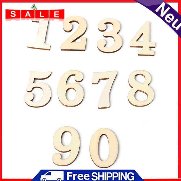 10pcs Rustic Wooden Digital Number DIY Handcraft Table Scatter Home Decoration
