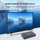 4K HDMI-compatible Switcher USB HUB KVM Switch for Keyboard Mouse Printer