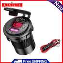 Car Kit Dual USB Phone Charger QC 3.0 PD Quick Charging Socket Vehicles Adapter