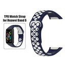 Watch Strap for HUAWEI HONOR Band 6 TPU Wristband (Midnight Blue White)