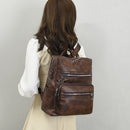 Unisex Backpack Waterproof Leather Large Capacity Travel Anti Theft Rucksacks