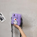 Simple Cartoon Duck Print Shoulder Messenger Bags Women Canvas Crossbody Packs