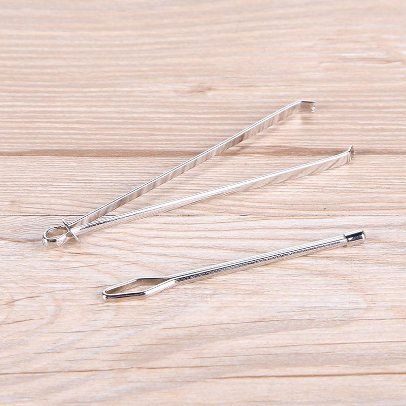 2pcs/Set Stainless Steel Quoted Clips Elastic Belt Carrying Rope Weaving Tool