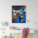 River Boat Oil Paint By Numbers Kit DIY Acrylic Painting on Canvas Picture