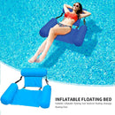Floating Bed Swimming Pool Inflatable Water Longue w/Backrest (Light Blue)