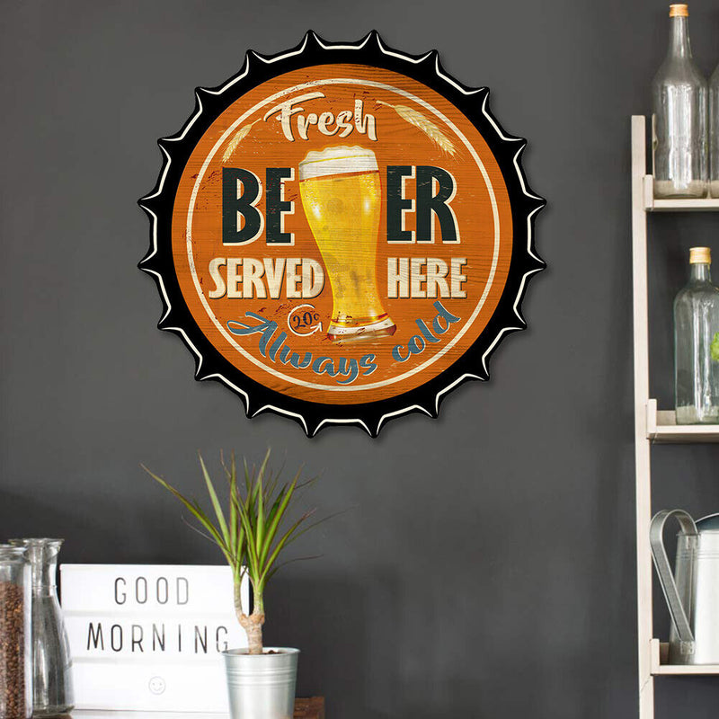 Rust Free Metal Tin Sign Beer Bottle Cap Beer Plate for Pub Bar Art Drawing