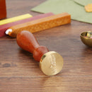 Retro Yellow Pear Wood Handle Custom Document Sealing Wax Stamp Post Decorati