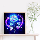 5D DIY Diamond Painted Round Diamond Blue Rose LD166